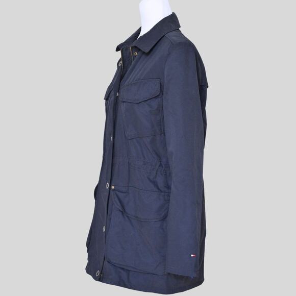 TOMMY HILFIGER Women's Navy Blue Rain Coat Size S - Picture 3 of 9